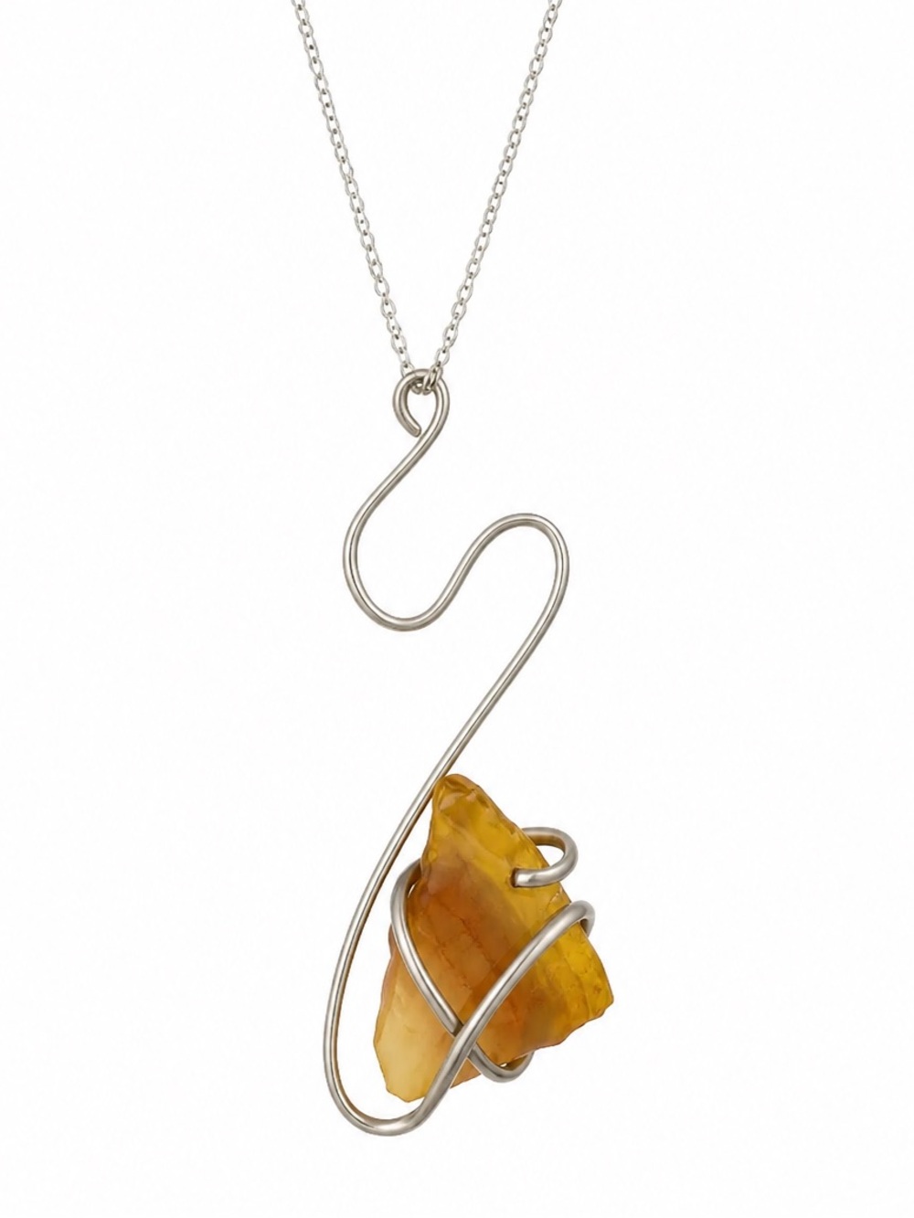 Vintage Handcrafted Wire Wrapped Banded Agate Necklace